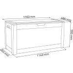 Lada depozitare de gradina, 119x48x60 cm, maro inchis, Matuba - imagine 4