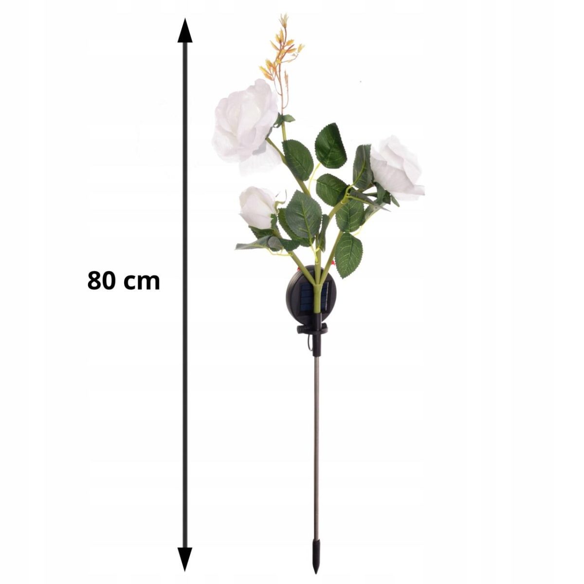 Lampa Solara Pentru Gradina, Gardlov, Trandafir Cu 3 Flori, 3 Led, 5 Culori, 80 Cm - Imagine 12
