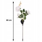 Lampa solara pentru gradina, Gardlov, trandafir cu 3 flori, 3 LED, 5 culori, 80 cm - imagine 12