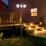 Lampa solara tip felinar pentru gradina, 3 LED, 51.5x47x182.5 cm - imagine 12