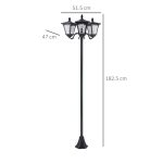 Lampa solara tip felinar pentru gradina, 3 LED, 51.5x47x182.5 cm - imagine 11