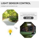 Lampa solara tip felinar pentru gradina, 3 LED, 51.5x47x182.5 cm - imagine 10