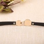 Curea rochie neagra, subtire cu perle, lungime 65cm - imagine 3