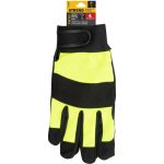 Manusi piele sintetica, spandex, intarite, negru si galben, marimea 09/L, Strend Pro Zarso