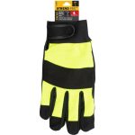 Manusi piele sintetica, spandex, intarite, negru si galben, marimea 08/M, Strend Pro Zarso