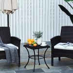 Masa gradina/terasa/balcon pentru exterior, patrata, metalica, negru, 45x45x50 cm