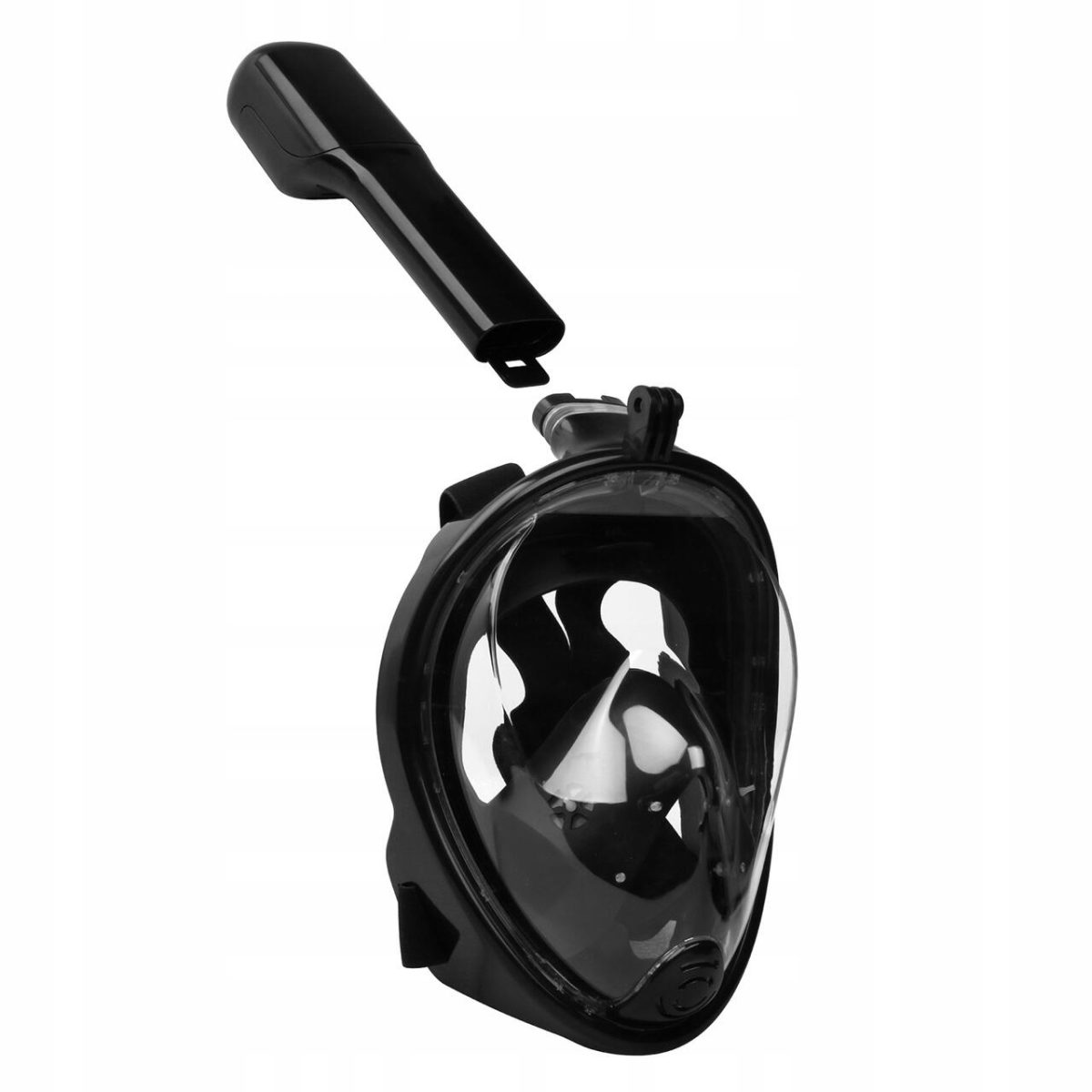 Masca Snorkeling Cu Tub, Trizand, Neagra, Sistem Antiaburire, Suport Camera, Marime S/M