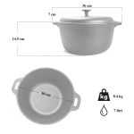 Oala de fonta cu capac, lingura de lemn, 7 L, Perfect Home