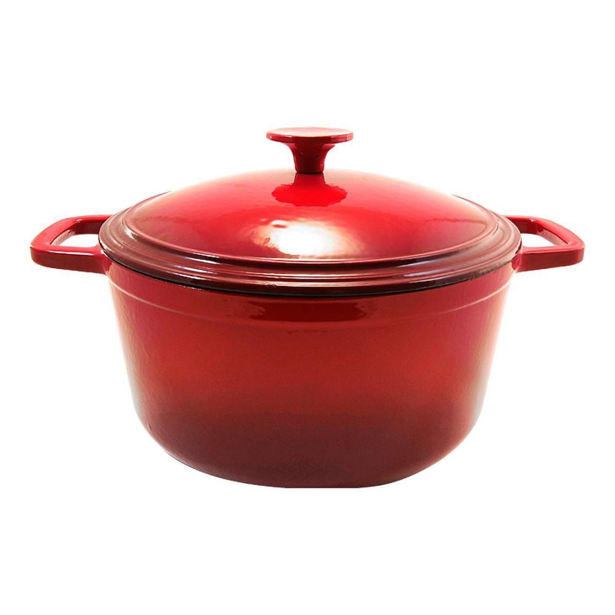 Oala De Fonta Emailata Cu Capac, Lingura De Lemn, 5.2 L, Perfect Home