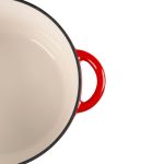 Oala de fonta emailata cu capac, maner din inox, rosie, 4 L, Magic Home - imagine 6