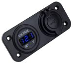 Voltmetru cu 2 x porturi incarcare USB, pentru vehicule offroad, ATV, SSV, quad, moto sau utilaje agricole, alimentare 12V - imagine 3