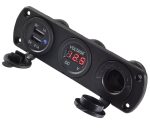 Priza de Bricheta Universala, etansa, cu Voltmetru si incarcare 2 x USB, pentru vehicule offroad, ATV, SSV, quad, moto sau utilaje agricole, alimentare 12V - imagine 2