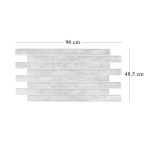 Panou decorativ, PVC, model caramida 3D, nuante cenusiu inchis, 96x48.5cm