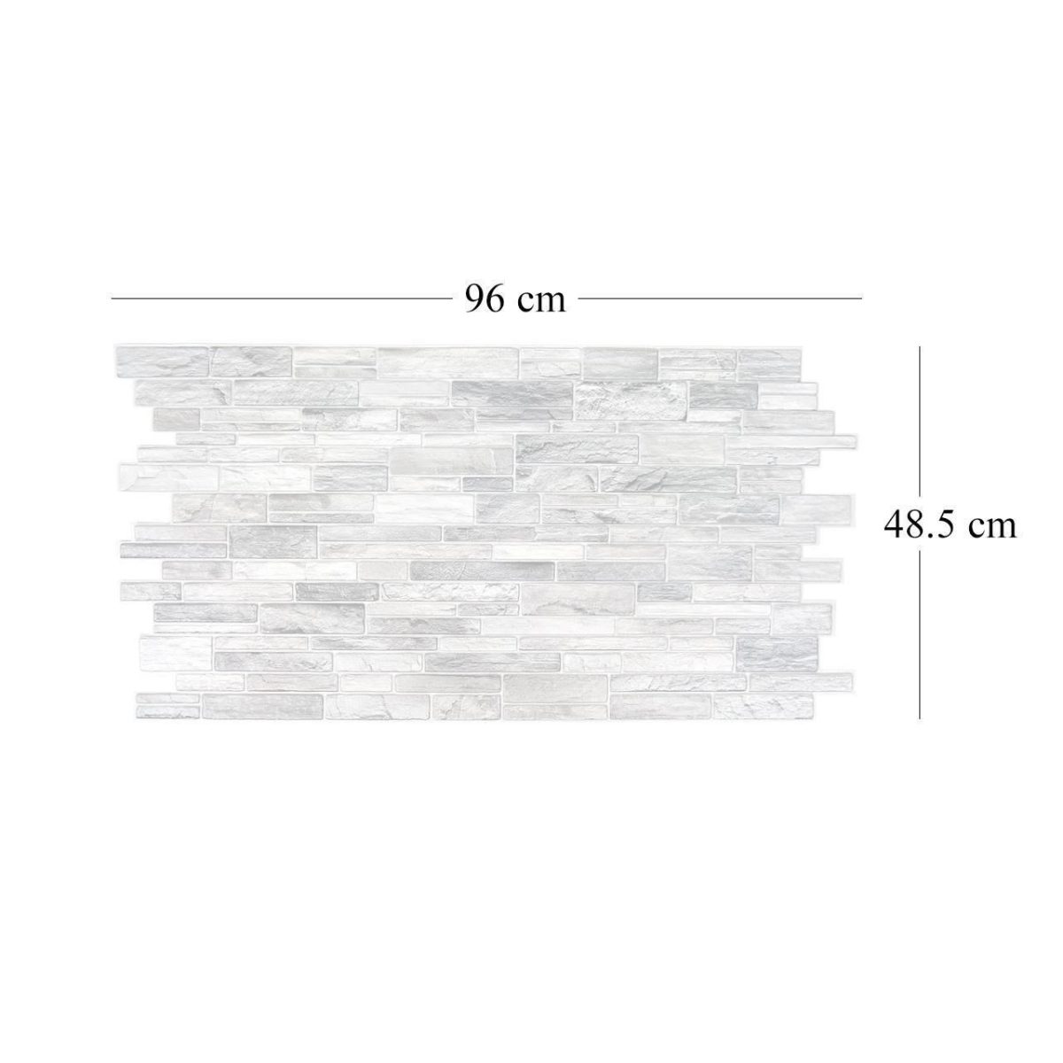 Panou Decorativ, Pvc, Model Piatra 3D, Nuante Gri Inchis, 96X48.5 Cm