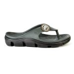 Papuci/slapi pentru barbati, cu bareta intre degete, spuma EVA, verde kaki inchis si negru, marimea 43, Jose Amorales - imagine 3