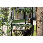 Pavilion/foisor cu arcada pentru gradina, plante cataratoare, metalic, bronz antic, 180x156x275 cm - imagine 3
