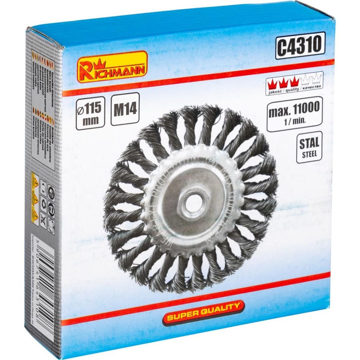 Perie Sarma Otel, Circulara, Cu Toroane, M14, 115 Mm, Richmann