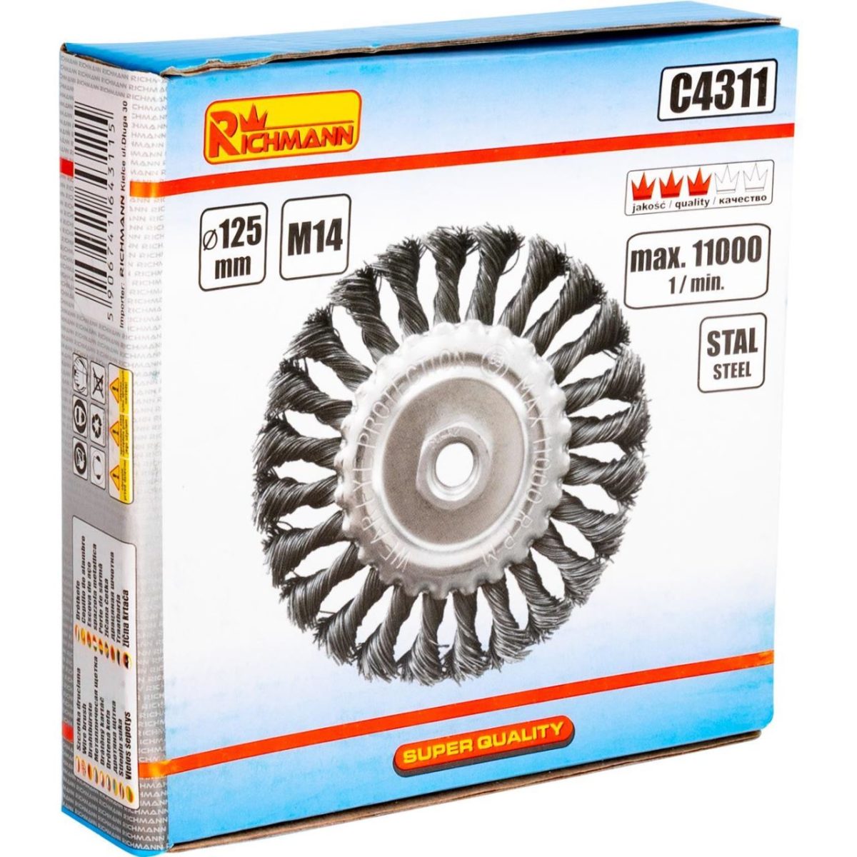 Perie Sarma Otel, Circulara, Cu Toroane, M14, 125 Mm, Richmann