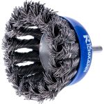 Perie sarma otel, tip cupa, cu toroane, tija, 75 mm, Richmann 