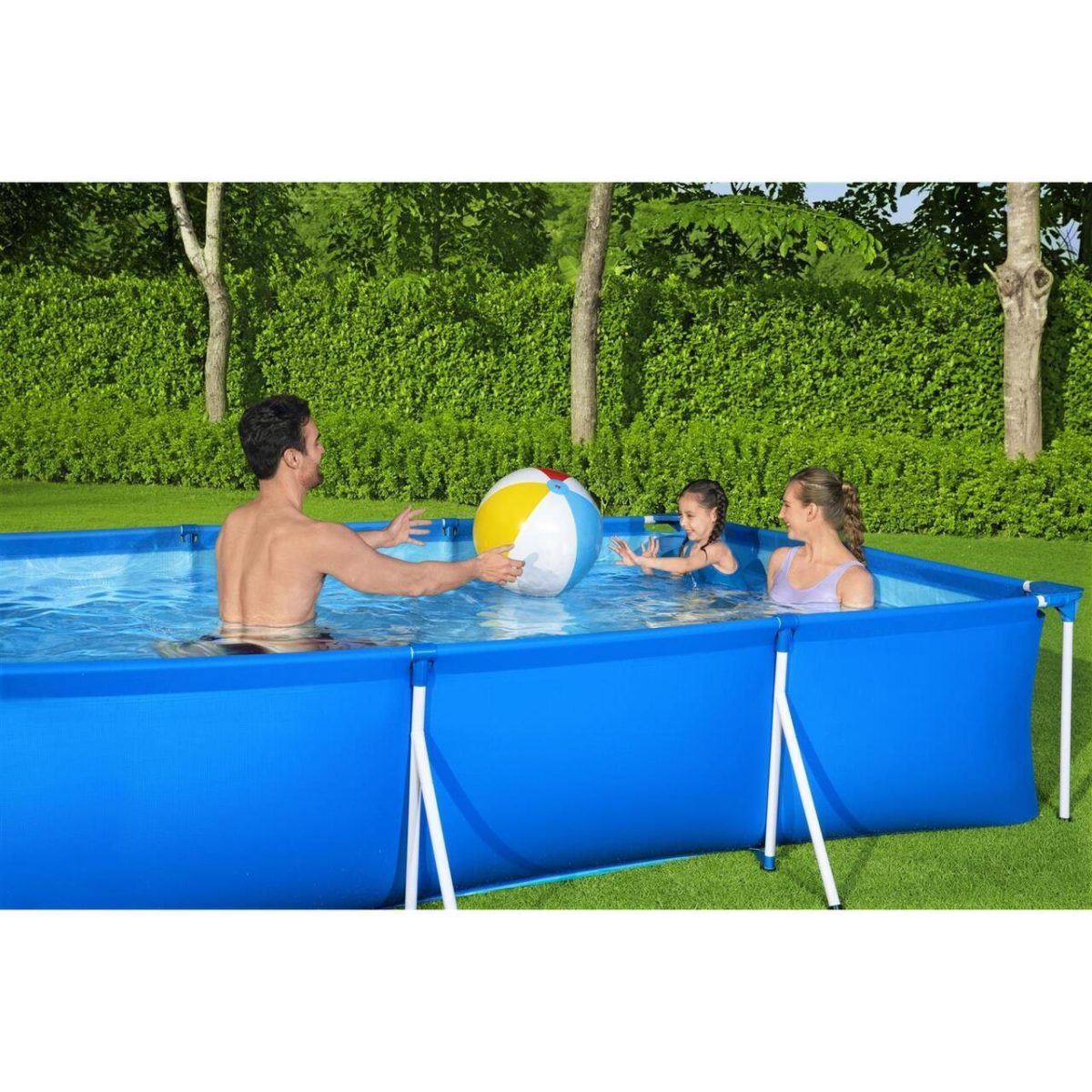 Piscina Structura Metalica, Dreptunghiulara, Cu Filtru, Pompa, Albastru, 300X201X66 Cm, Bestway Steel Pro