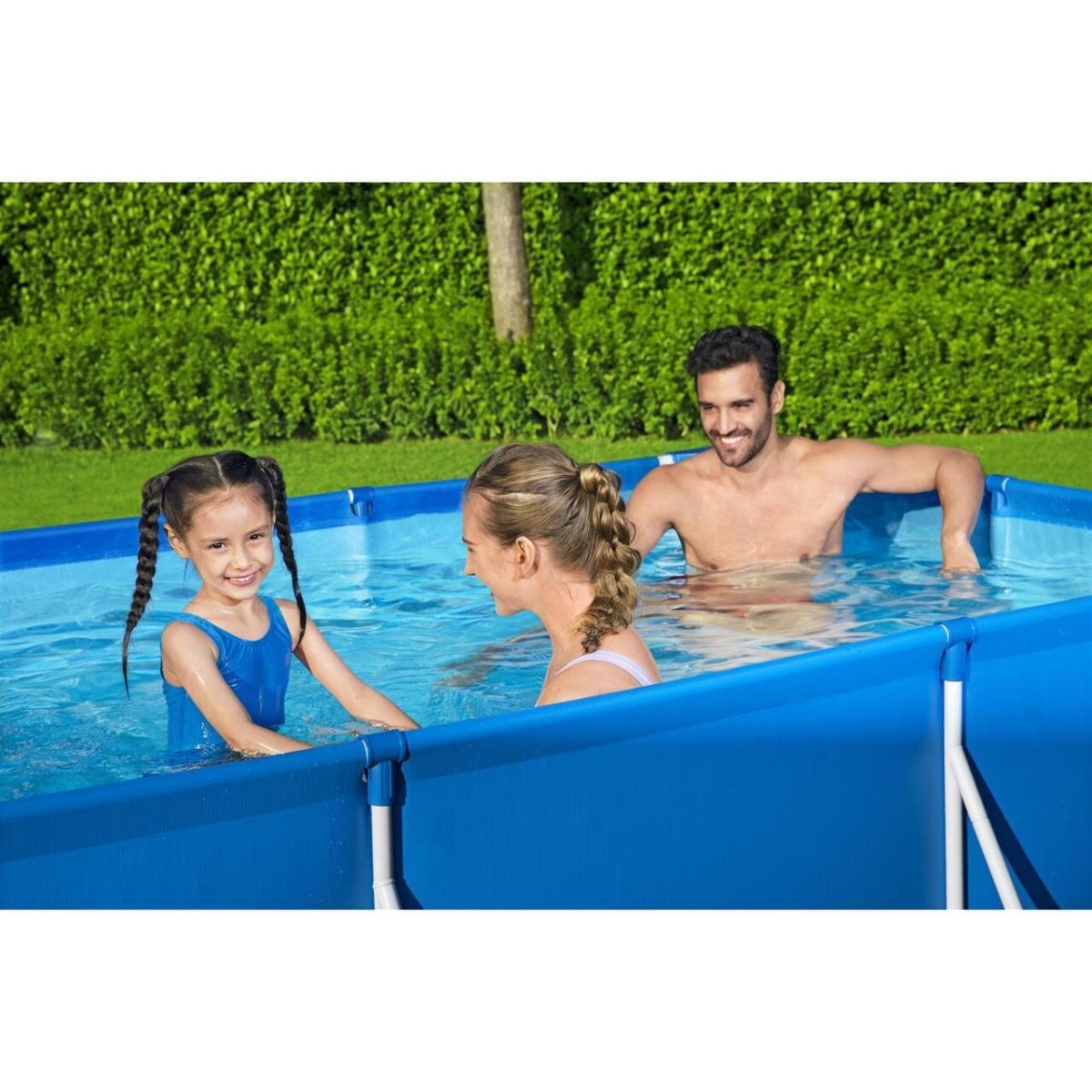Piscina Structura Metalica, Dreptunghiulara, Cu Filtru, Pompa, Albastru, 300X201X66 Cm, Bestway Steel Pro