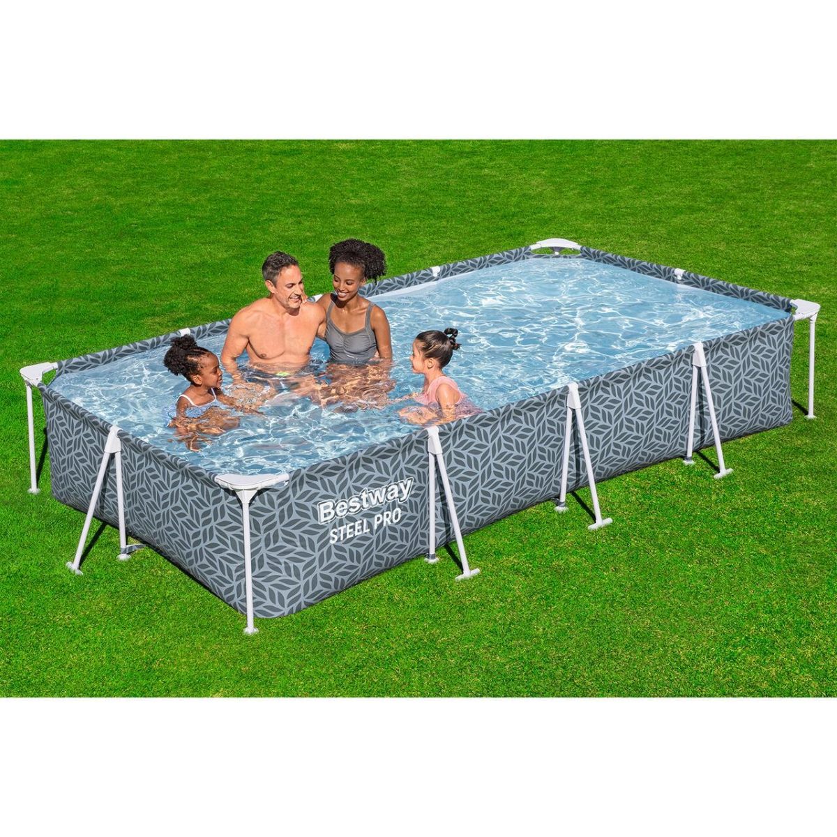 Piscina Structura Metalica, Dreptunghiulara, Gri, 366X201X66 Cm, Bestway Power Steel