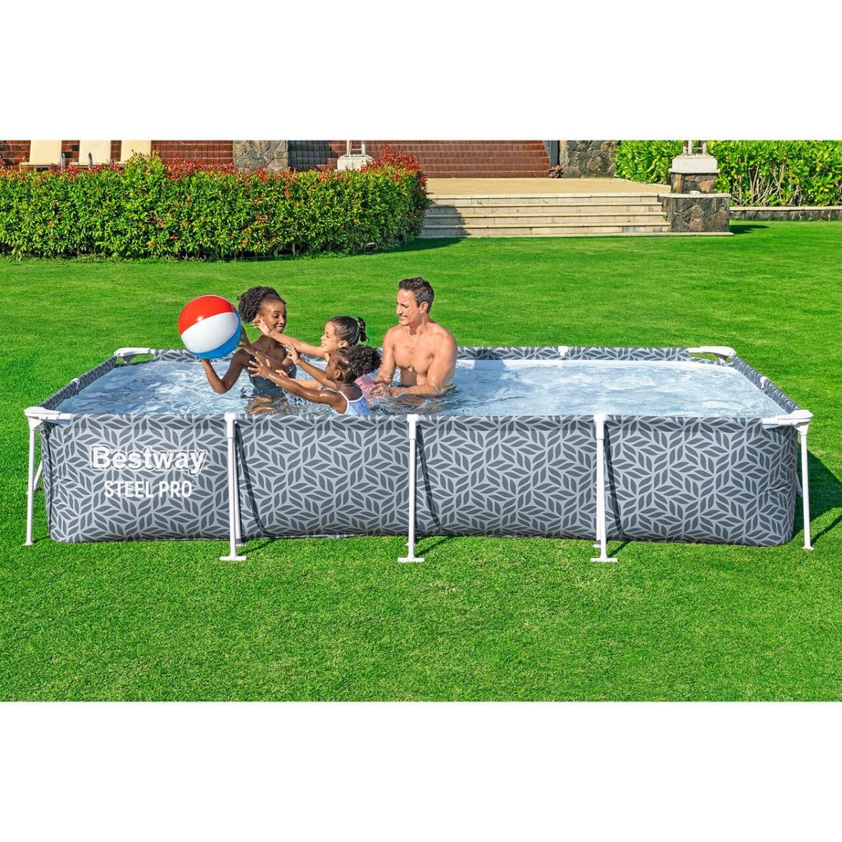 Piscina Structura Metalica, Dreptunghiulara, Gri, 366X201X66 Cm, Bestway Power Steel