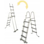 Piscina structura metalica, ovala, cu pompa nisip, scara, dozator, prelata acoperire, gri, 488x305x107 cm, Bestway Power Steel - imagine 5