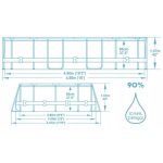 Piscina structura metalica, ovala, cu pompa nisip, scara, dozator, prelata acoperire, gri, 488x305x107 cm, Bestway Power Steel - imagine 3