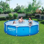 Piscina structura metalica, rotunda, albastru, cu test analiza apa, 305x76 cm, Bestway Steel Pro - imagine 5