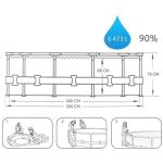 Piscina structura metalica, rotunda, albastru, cu test analiza apa, 366x76 cm, Bestway Steel Pro - imagine 7