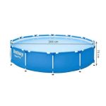 Piscina structura metalica, rotunda, albastru, cu test analiza apa, 366x76 cm, Bestway Steel Pro - imagine 6