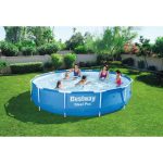 Piscina structura metalica, rotunda, albastru, cu test analiza apa, 366x76 cm, Bestway Steel Pro - imagine 5
