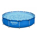 Piscina structura metalica, rotunda, albastru, cu test analiza apa, 366x76 cm, Bestway Steel Pro - imagine 4
