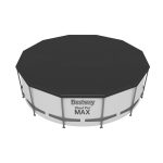 Piscina structura metalica, rotunda, cu filtru, pompa, scara, prelata acoperire, alb si gri, 366x122 cm, Bestway Steel Pro Max
