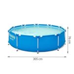 Piscina structura metalica, rotunda, cu pompa filtrare, test analiza apa, albastru, 305x76 cm, Bestway Steel Pro