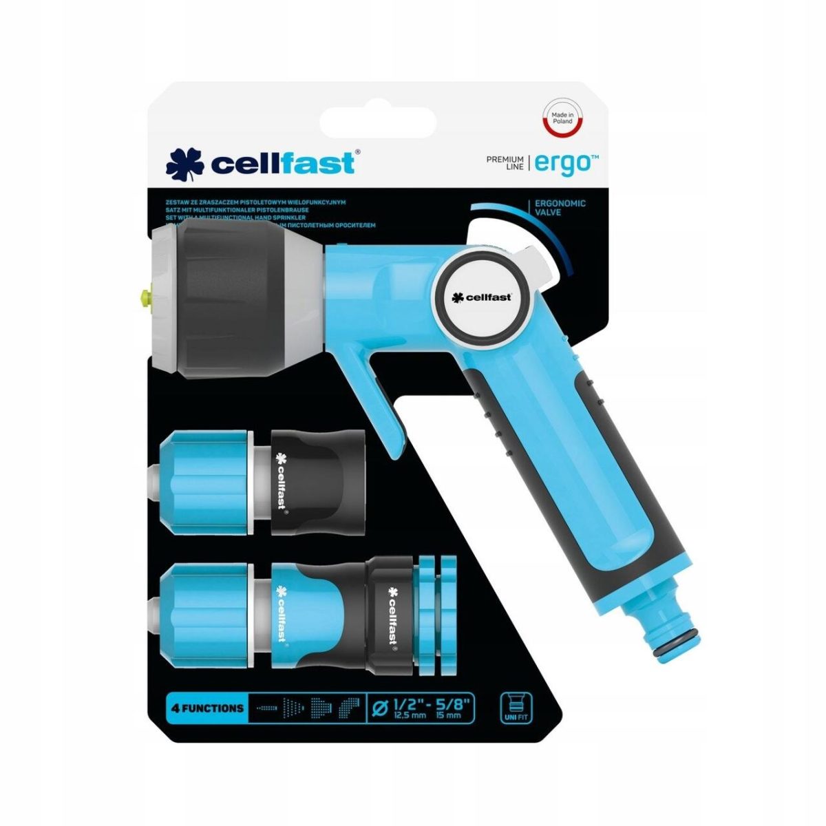 Pistol Stropit Gradina Profesional, Tip Dus, 4 Moduri, Cu Accesorii, 1/2&Quot;-5/8&Quot;, Ergo, Cellfast