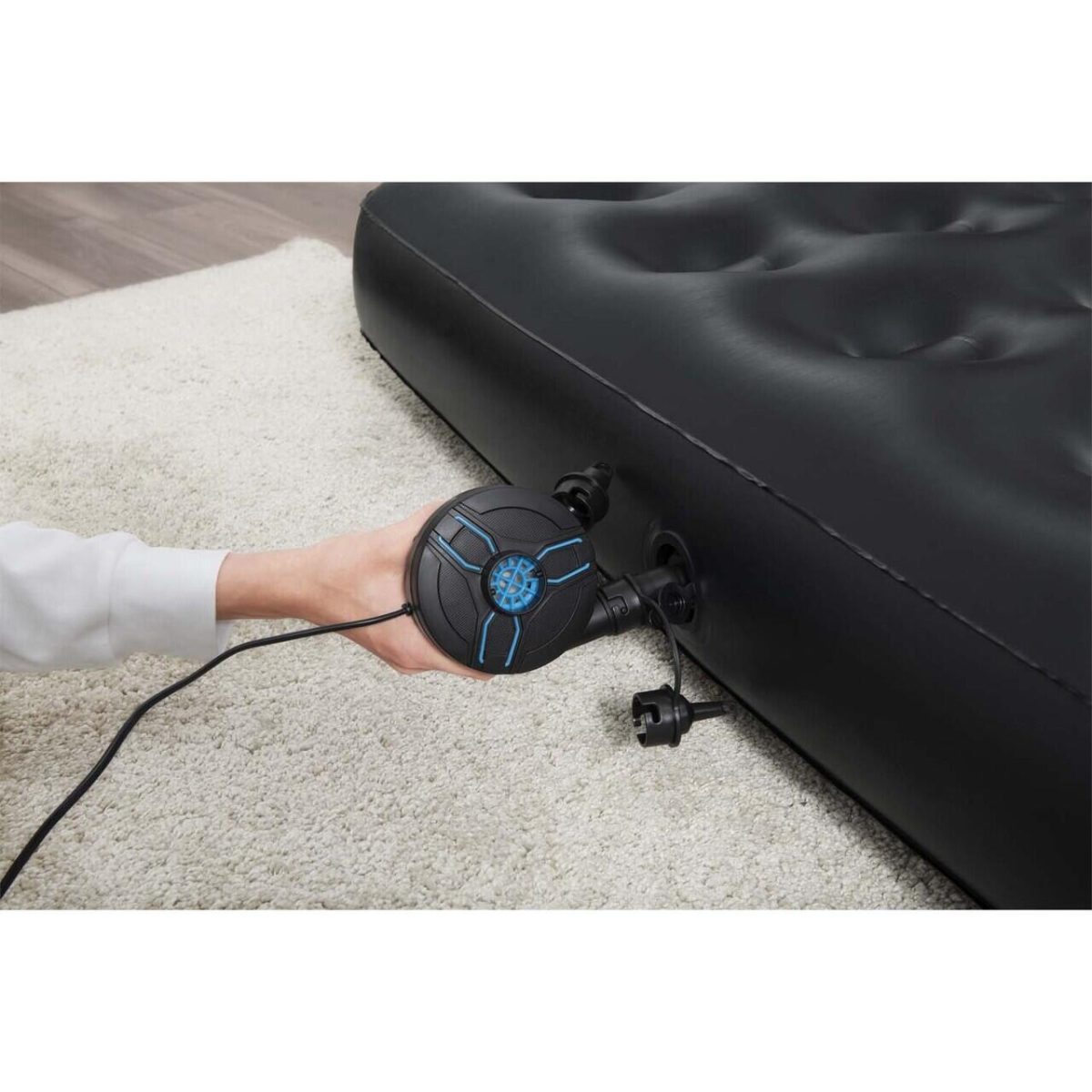 Pompa Aer Electrica Pentru Piscina, Saltea Gonflabila, 110 W, 12V/220-240V, 3 Conectori, Bestway