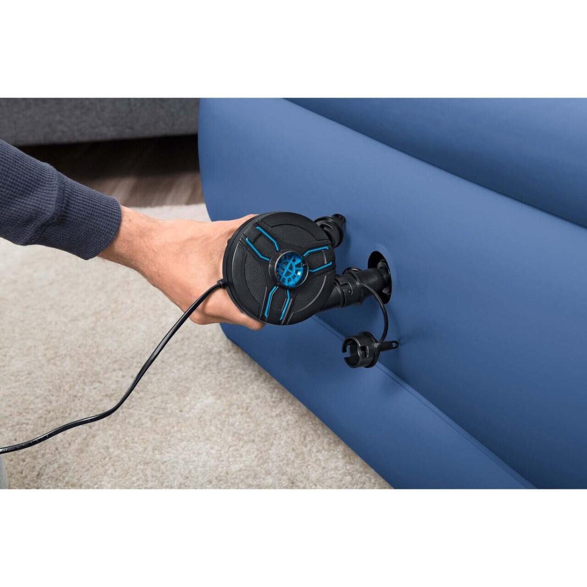 Pompa Aer Electrica Pentru Piscina, Saltea Gonflabila, 110 W, 12V/220-240V, 3 Conectori, Bestway - Imagine 3