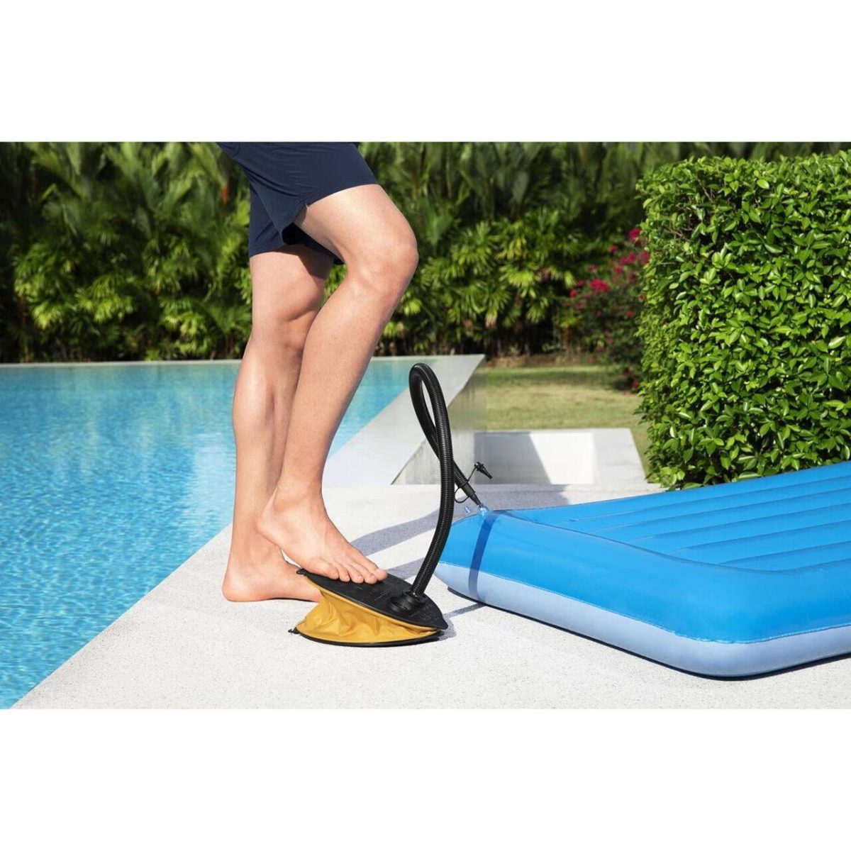Pompa De Picior Pentru Piscina, Saltea Gonflabila, Cu 3 Adaptoare, 1.4 L, Bestway Air Step - Imagine 6