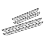 Set 4 protectii praguri universale crom si negru diamond - imagine 2