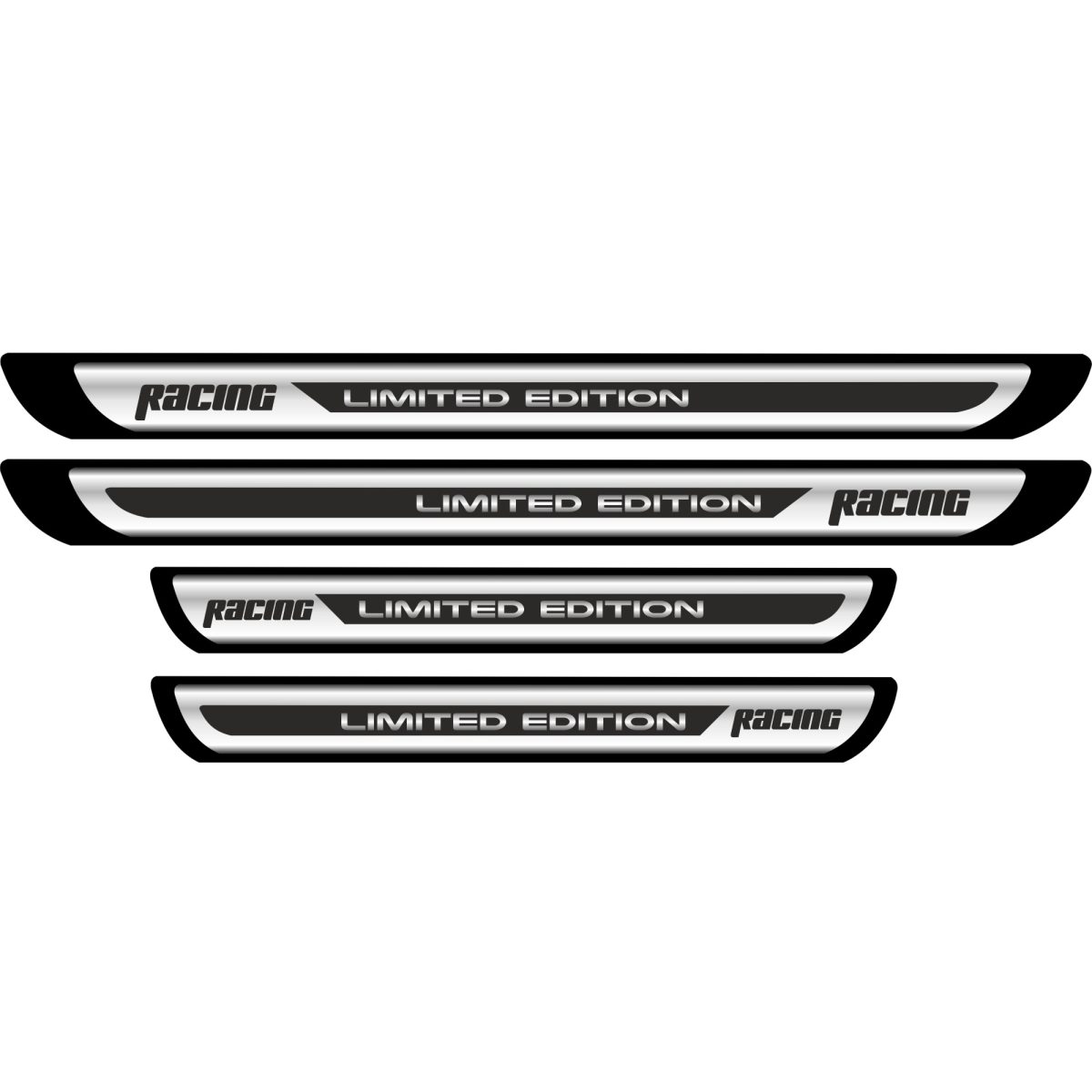 Set 4 Bucati Protectii Praguri Din Autocolant Crom - Racing Limited Edition