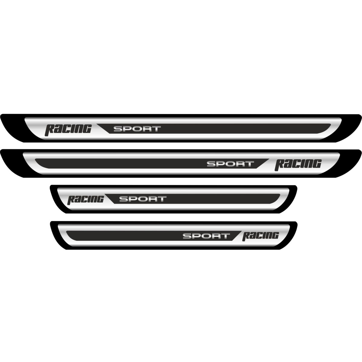 Set 4 Bucati Protectii Praguri Din Autocolant Crom - Racing Sport