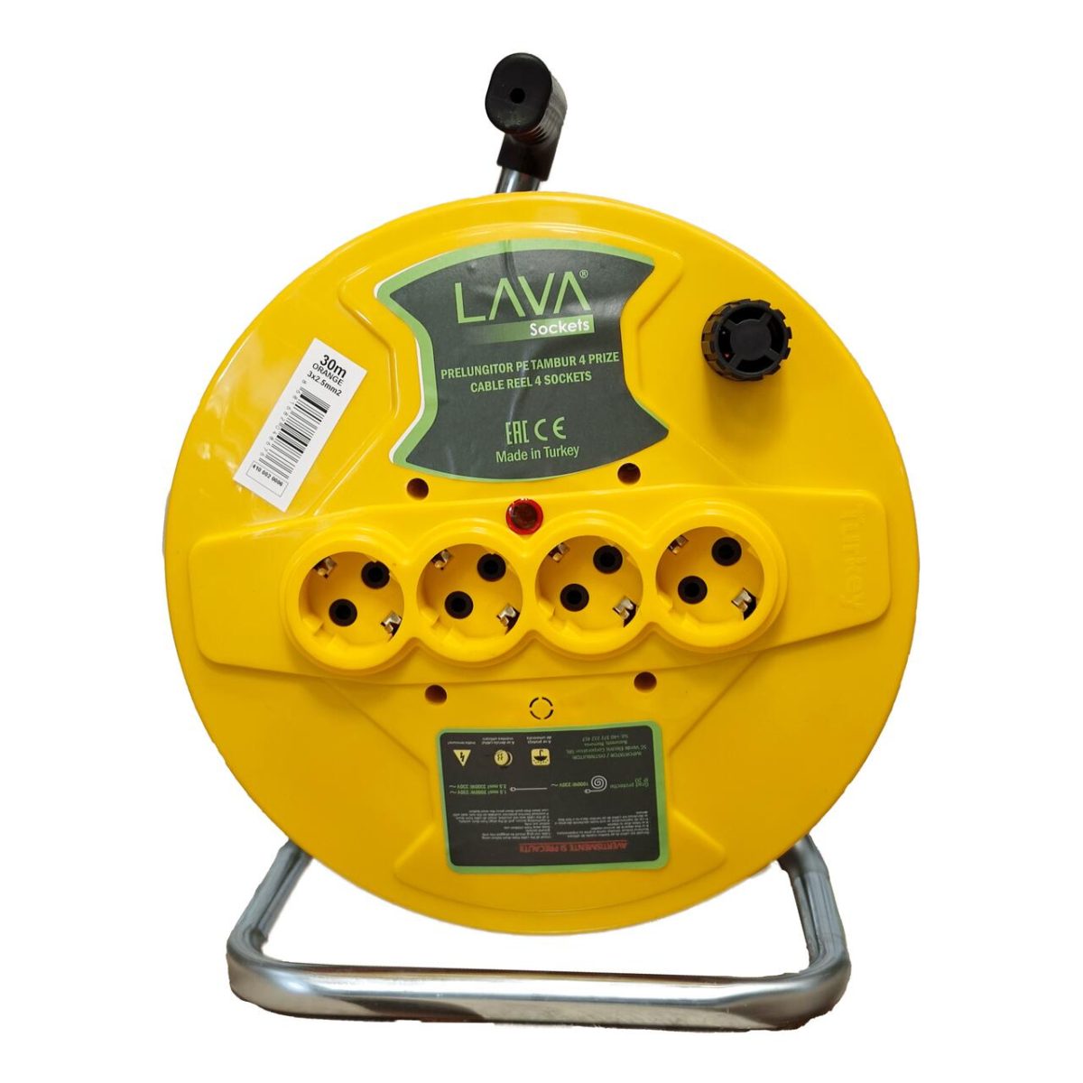 Prelungitor Electric Pe Tambur, 3X2.5 Mm², Ip20, 30 M, 4 Prize