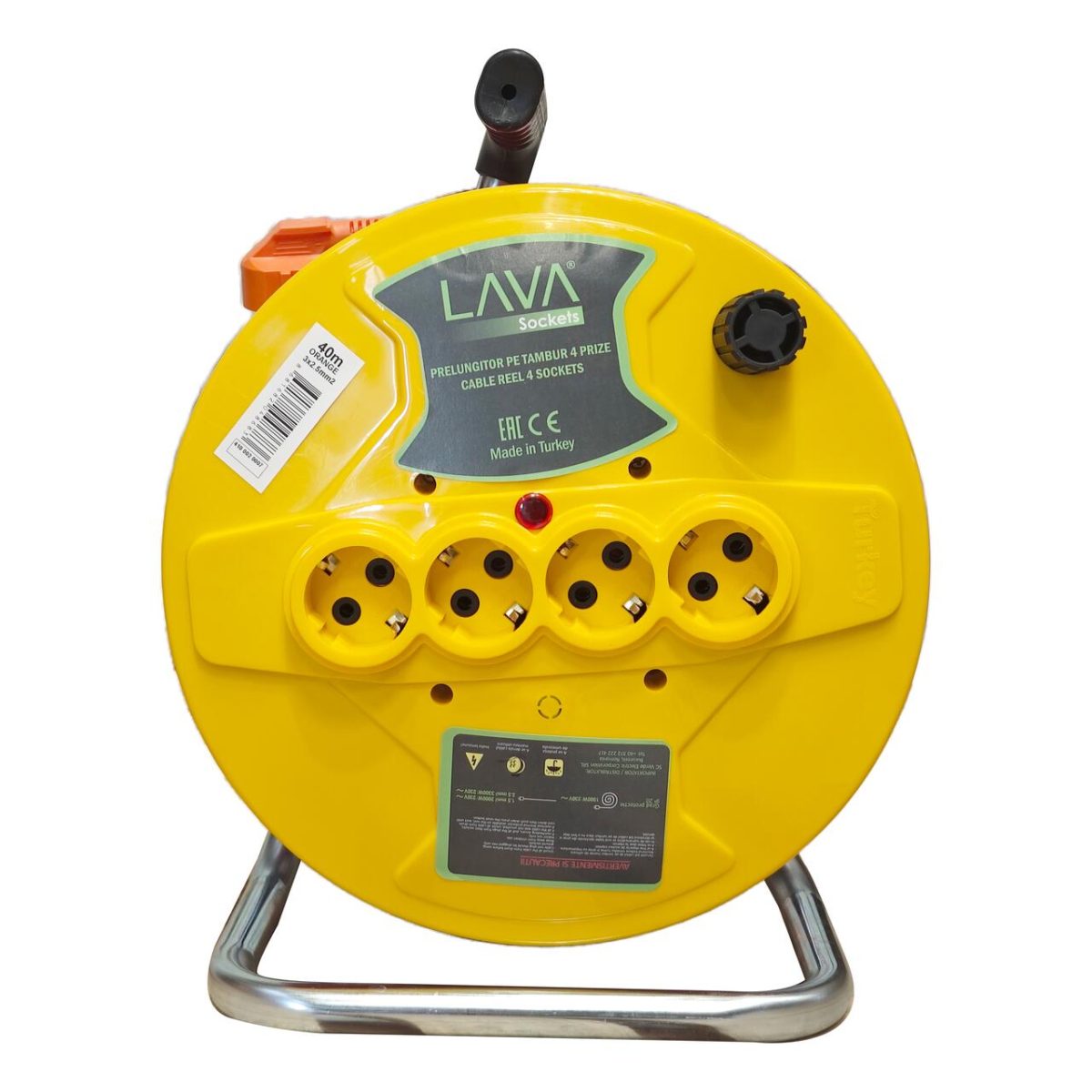 Prelungitor Electric Pe Tambur, 3X2.5 Mm², Ip20, 40 M, 4 Prize