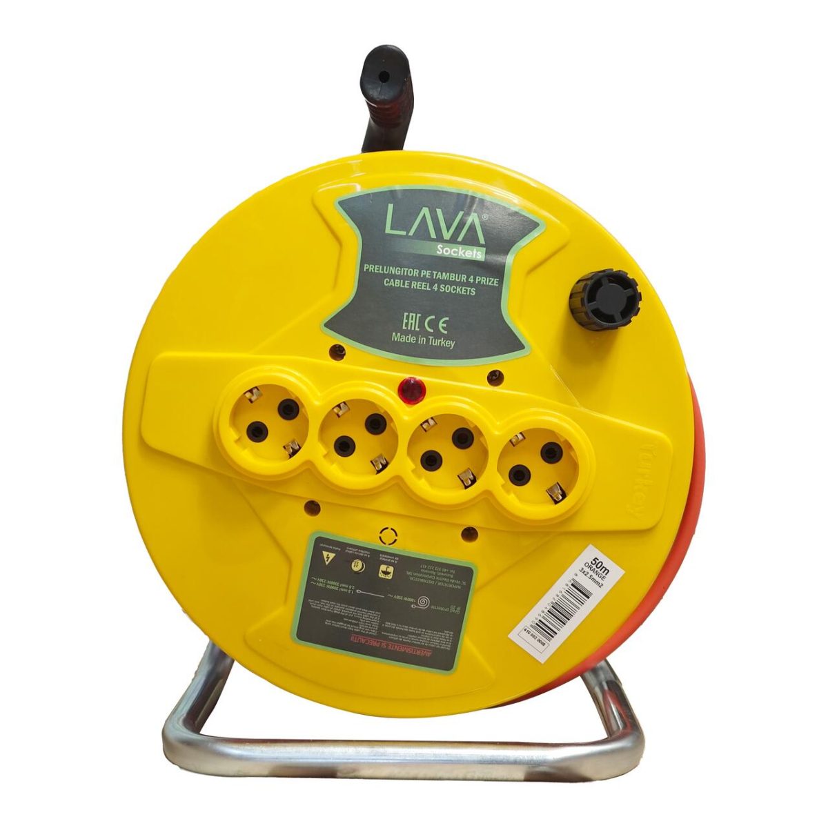 Prelungitor Electric Pe Tambur, 3X2.5 Mm², Ip20, 50 M, 4 Prize