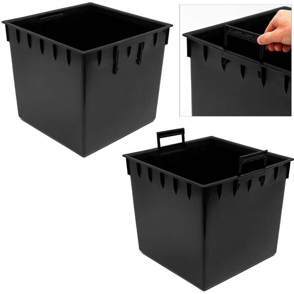 Set 2 ghivece de flori, Rato Low, imitatie ratan, patrate, 40x40x40.8 cm, maro, Prosperplast Set 2 ghivece de flori, Rato Low, imitatie ratan, patrate, 40x40x40.8 cm, maro, Prosperplast