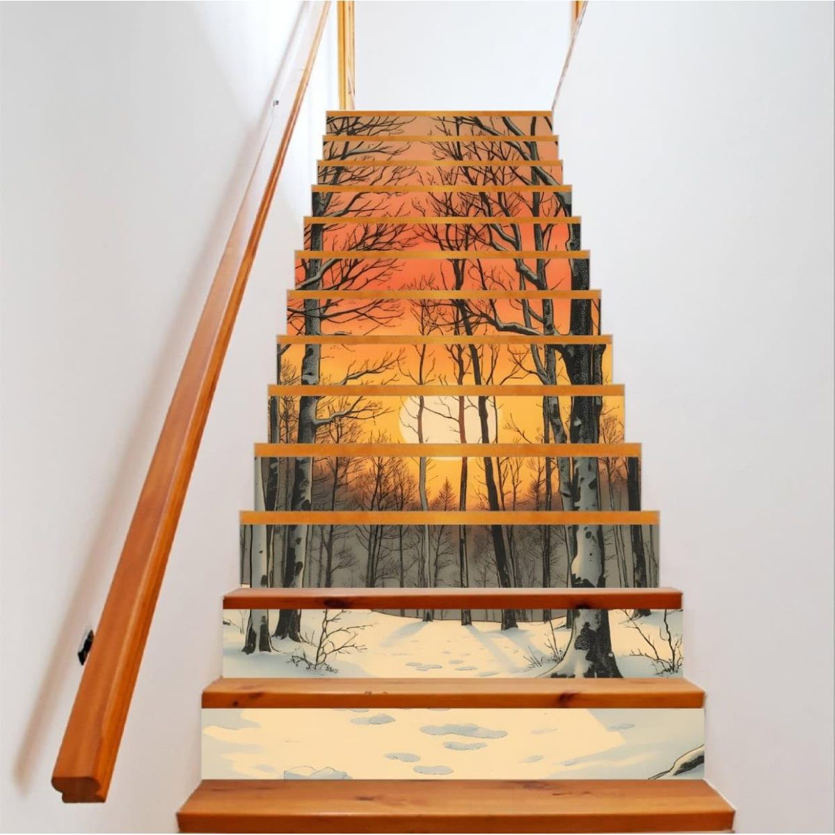 Sticker Decorativ Pentru Scari Interioare, Print Autoadeziv De Inalta Rezolutie, Dimensine 200 X 124 Cm, Cod: Avx-Stairs-10
