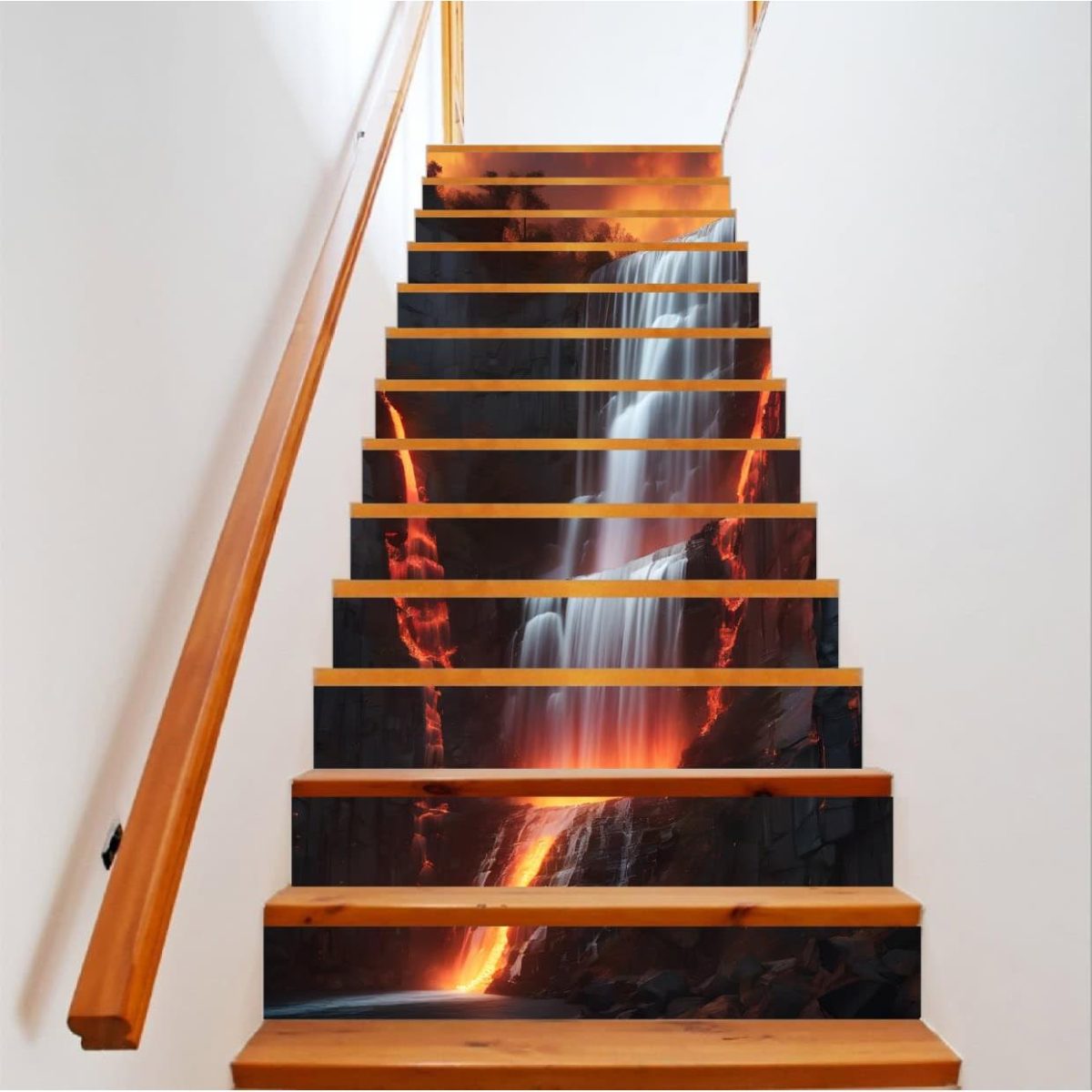Sticker Decorativ Pentru Scari Interioare, Print Autoadeziv De Inalta Rezolutie, Dimensine 200 X 124 Cm, Cod: Avx-Stairs-17