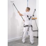 Pantaloni de lucru cu pieptar, salopeta, alb, model White Line, marimea S/48, Dedra